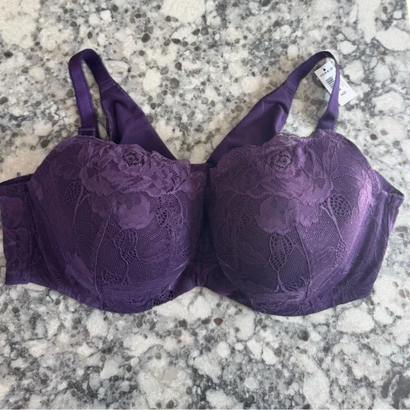 Torrid Deep Purple Lace Full Coverage Bra - Picture 1 of 3